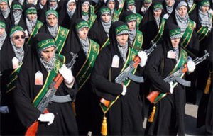 Iranian Female Guards with AK-47s